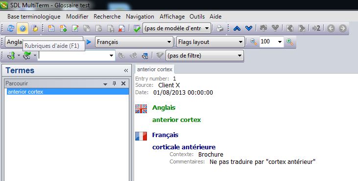 Glossary Converter Résultat